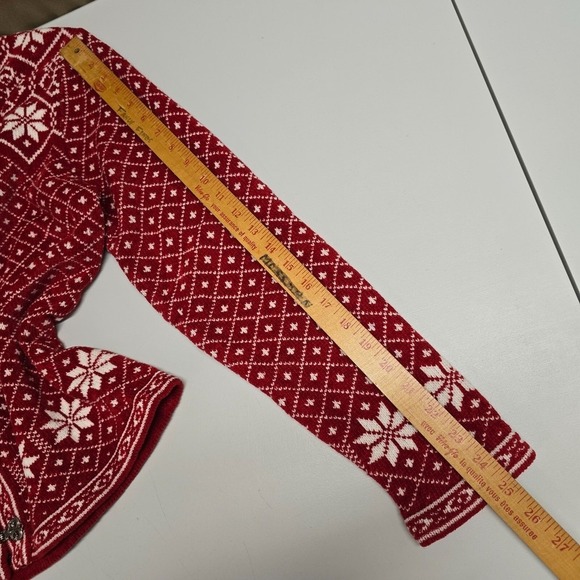 Croft & Barrow Womens Fair Isle Cardigan Sweater Red Size M Toggles Winter - Picture 10 of 12
